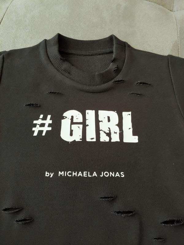 Mikina černá potrhaná #GIRL by Michaela Jonas