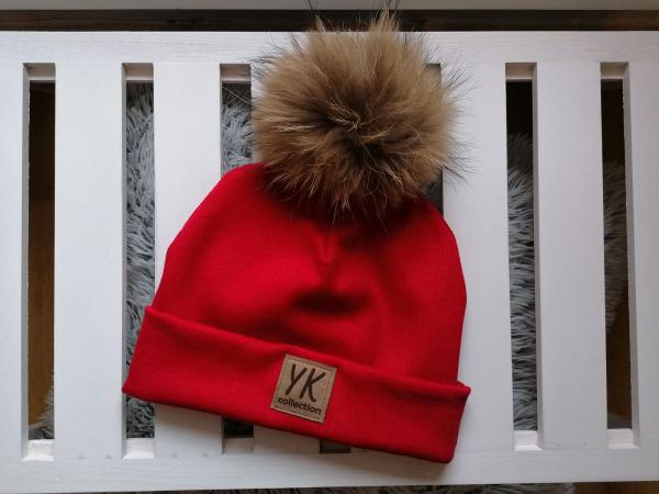 Čepice dospělá zimní Červená YK Collection