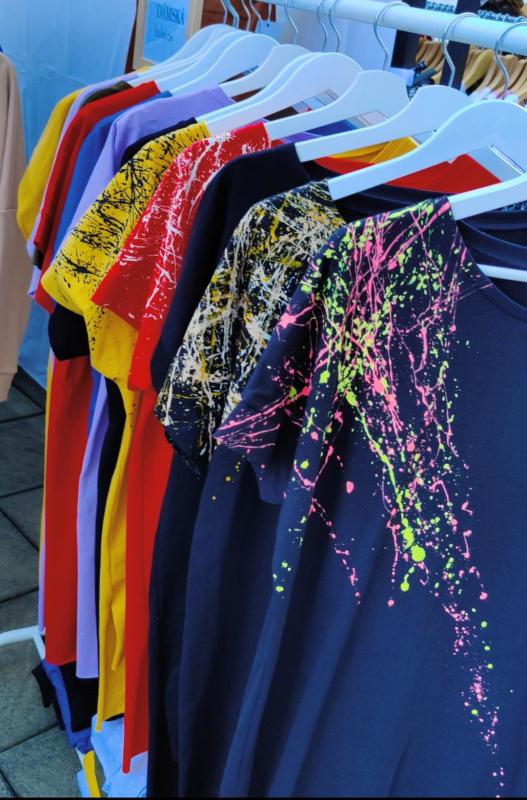 Triko šaty oversize stříkané (batika)- barvené 10 barev