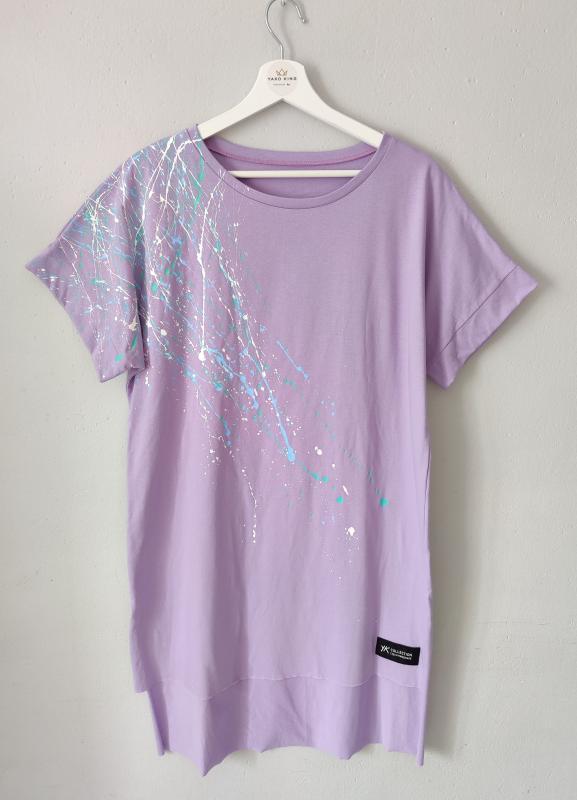 Tričko šaty oversize stříkané - barvené 10 barev