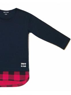 Černé tričko kárované PÁNSKÉ + DĚTSKÉ TEXT ZDARMA