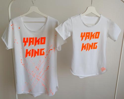 Bílé dětské prodloužené triko YAKO KING Vlastní barva potisku