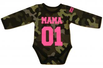 Vojenské camo body dlouhý rukáv s nápisem MAMA